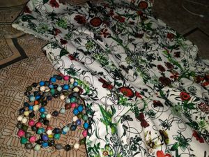 Floral Print Dress With Garland