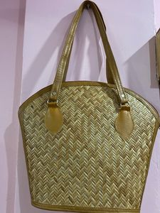Woven Straw Tote Bag