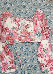 Floral Crop Top &amp; Maxi Skirt Set