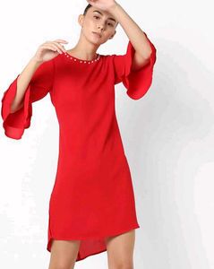 Red Colour Midi Dress