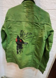 Green Denim Jacket With High Quality