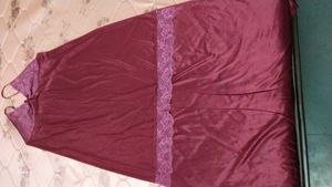 Nighty Lace Satin Full Sleeves 2 PC