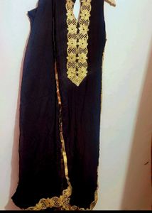 Black Golden Party Wear Kurta & Dupatta 32 Bust