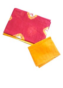 New Elegant Maroon &amp; Mustard Cotton  Saree