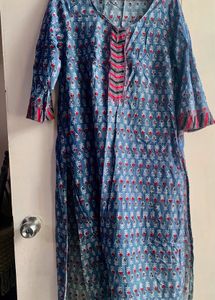 Blue Floral Print Dress