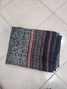 black Saree with beautiful patterns