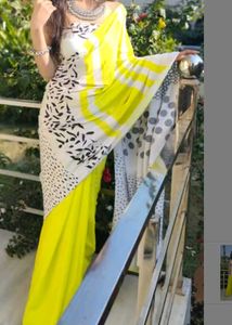 Quirky Neon Green Saree