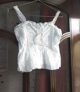 URBANIC White Lace Trim Cami Top