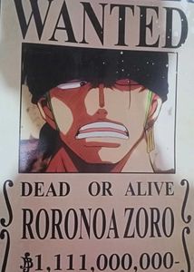 RORONOA ZORO WANTED POSTER