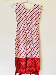 Red & White Kurta