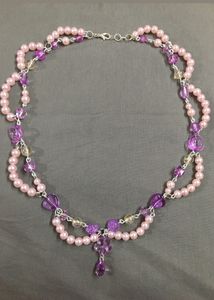 Fairy Purple And Pink Loop Necklace