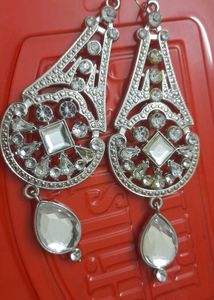 Clearance .Teardrop Earrings Silver Color