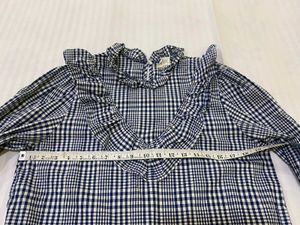 Cute Ruffle Plaid Top Bust 36-38