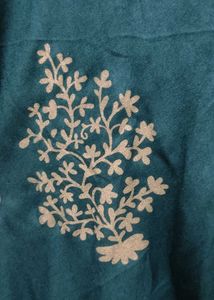 Emerald Green Golden Floral Print Anarkali Kurti