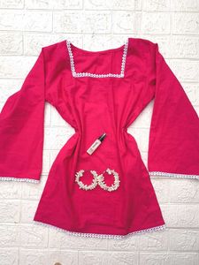 Rose Pink Short Kurti 🎀