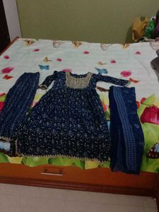 Pencil Pant With Anarkali Suit &amp; Dupatta