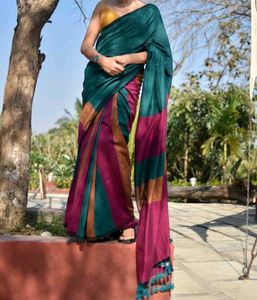 Multicolored Khadi Cotton Saree