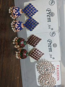 Blue Jhumka Earrings