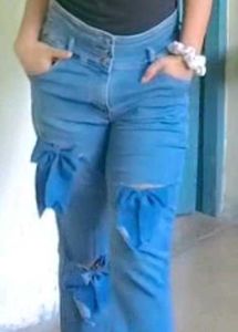 Bow Accent Flare Jeans