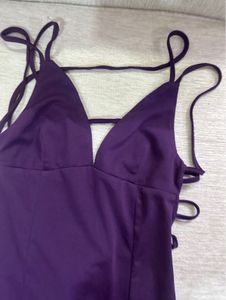 Purple Backless Mini Dress