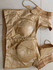 Orange Beige Net Saree