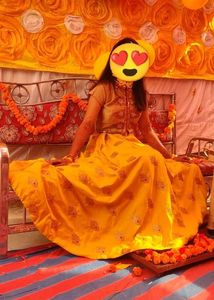 Bridal Haldi Outfit Crop Top With Ghagara