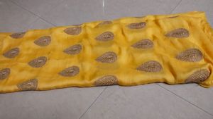 Yellow Embroidered saree