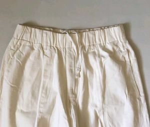 White Cotton Ballon Pants