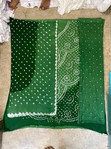 Green Bandhani suit