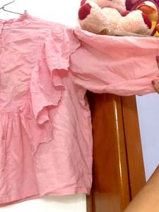 Pink Ruffle Blouse