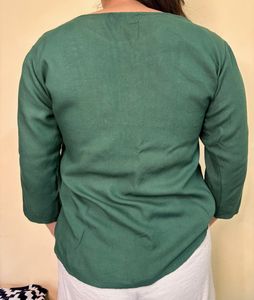 Embroidered Green Top