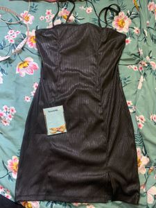 H&M shiny Black Mini Dress