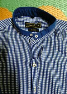 Blue Checked Slim Fit Shirt