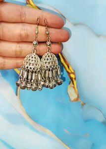 Silver Jhumka Earrings