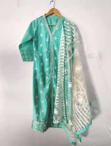 Light Sea green Embroidery Kurta