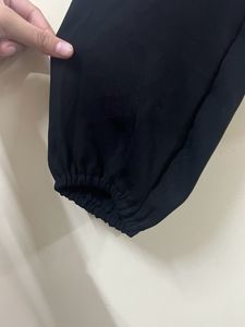 Cute Korean Coller Black Crop Top Size-M