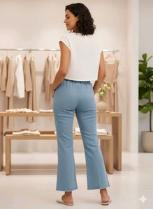 Blue Flare Leg Pants