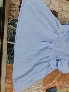 Cute Blue Ruffled Top