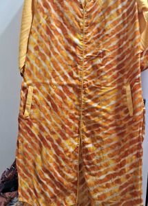 Strip Mustard Kurti