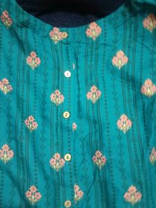 Elegant Teal Floral Kurta