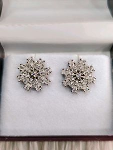 Snowflake Earrings 925 Silver Sterling