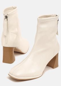 Lulu&amp;Sky Off-White Ankle Boots