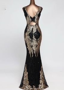 Stunning Black &amp; Gold Sequin Gown