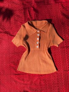 Cute Orange Polo Top