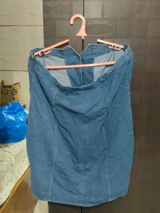 Denim Mini Tube Dress