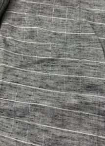 Grey Cotton Blend Linen Kurta