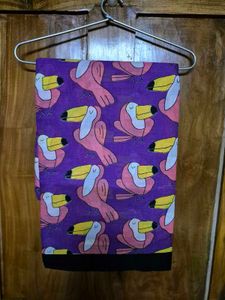 Purple Toucan Print Saree
