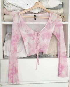 Pink Aesthetic Mesh Top