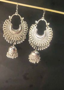 Silver Jhumka Earrings
