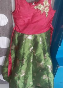 Rose Brand  beautiful   Embroidery  Frock